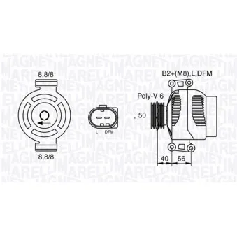 Alternateur MAGNETI MARELLI 063536250020