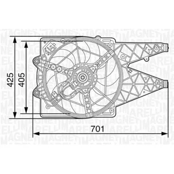 Ventilateur, refroidissement du moteur MAGNETI MARELLI 069422454010