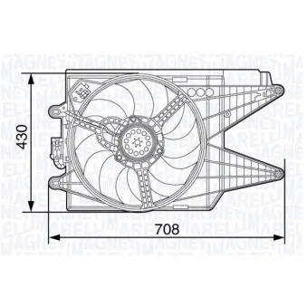 Ventilateur, refroidissement du moteur MAGNETI MARELLI 069422469010