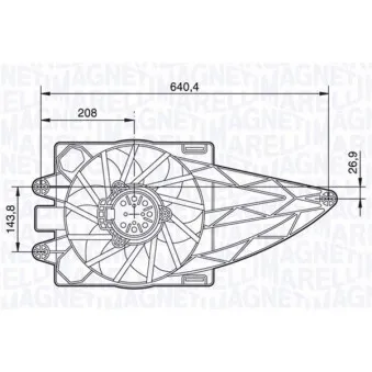 Ventilateur, refroidissement du moteur MAGNETI MARELLI 069422483010