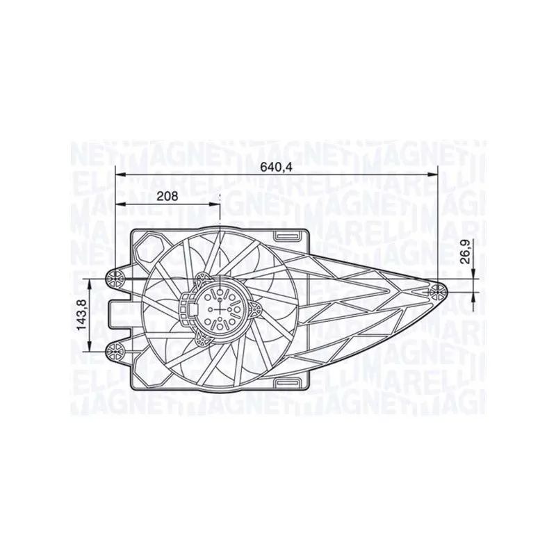 Ventilateur, refroidissement du moteur MAGNETI MARELLI 069422483010