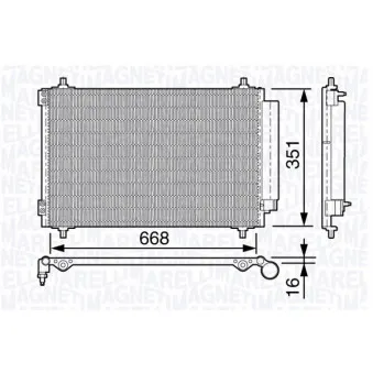 Condenseur, climatisation MAGNETI MARELLI 350203650000