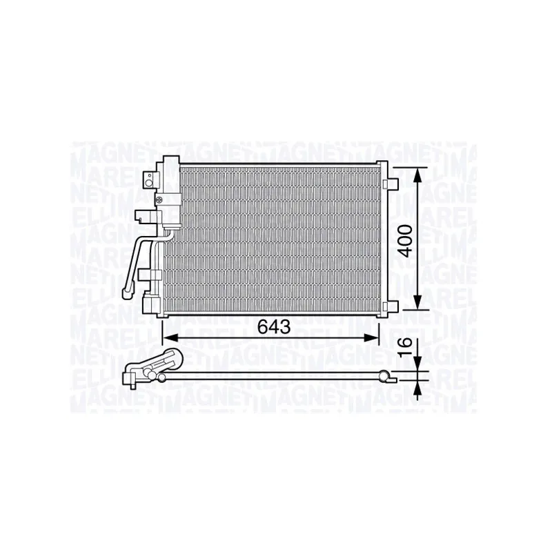 Condenseur, climatisation MAGNETI MARELLI 350203671000