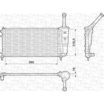 Radiateur, refroidissement du moteur MAGNETI MARELLI 350213010000