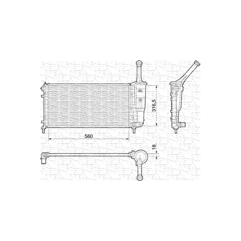 Radiateur, refroidissement du moteur MAGNETI MARELLI 350213010000