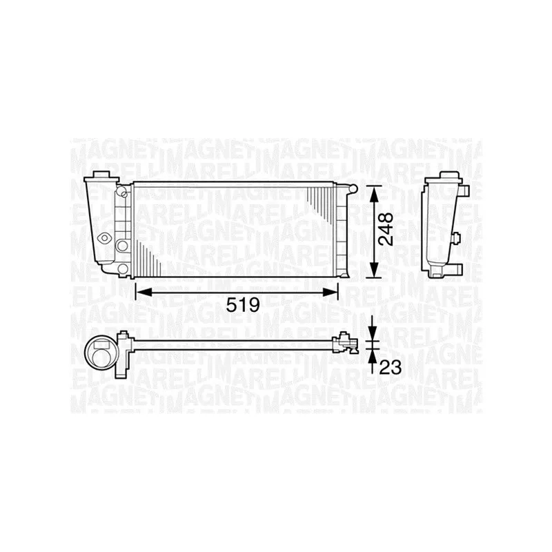 Radiateur, refroidissement du moteur MAGNETI MARELLI 350213101000