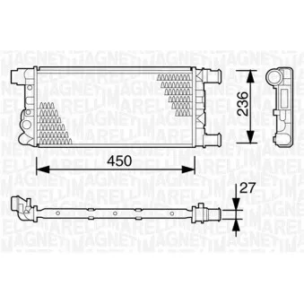 Radiateur, refroidissement du moteur MAGNETI MARELLI 350213103003