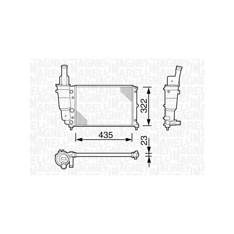 Radiateur, refroidissement du moteur MAGNETI MARELLI 350213113000
