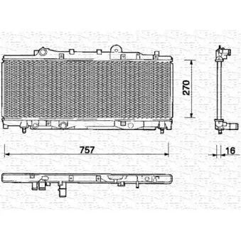 Radiateur, refroidissement du moteur MAGNETI MARELLI 350213115000
