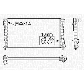 Radiateur, refroidissement du moteur MAGNETI MARELLI 350213118500