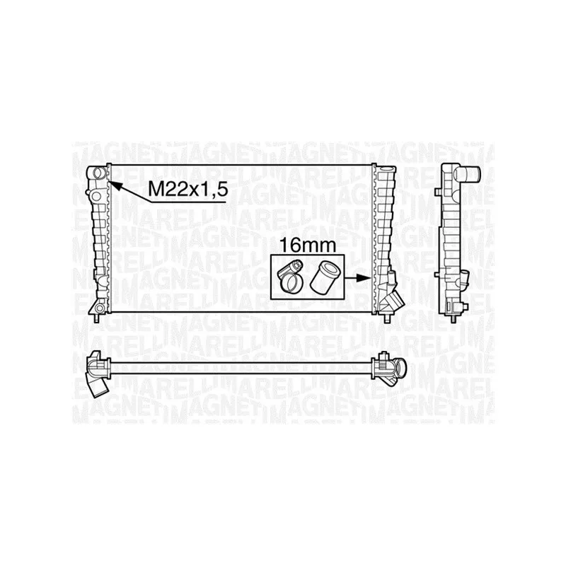 Radiateur, refroidissement du moteur MAGNETI MARELLI 350213118500