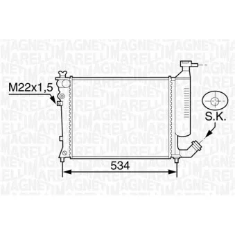 Radiateur, refroidissement du moteur MAGNETI MARELLI 350213118900