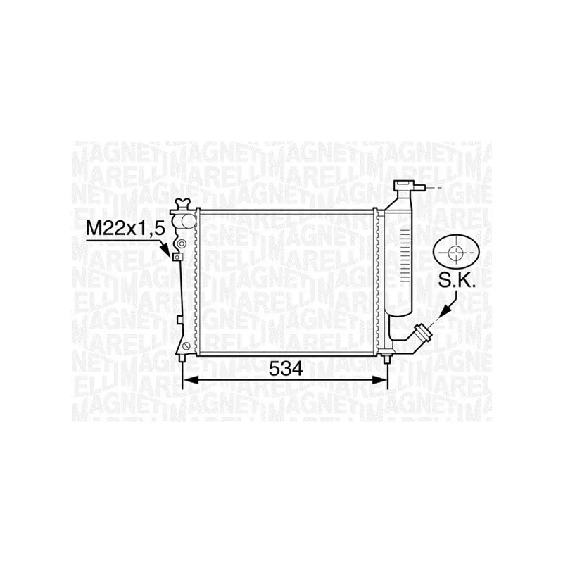 Radiateur, refroidissement du moteur MAGNETI MARELLI 350213118900