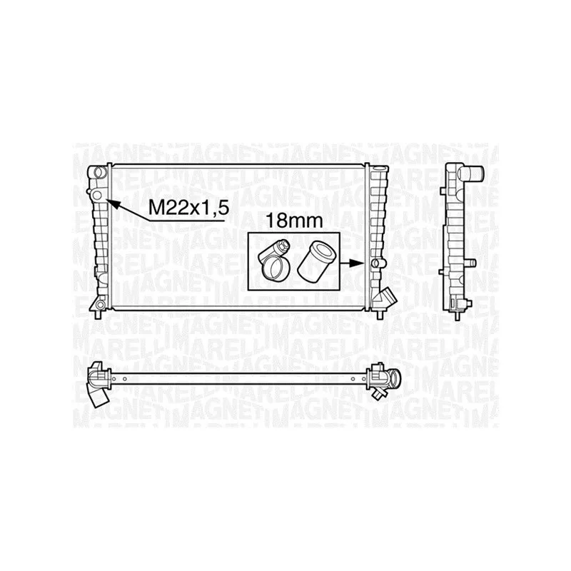 Radiateur, refroidissement du moteur MAGNETI MARELLI 350213119500