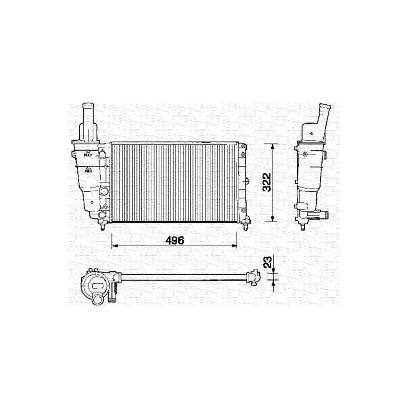 Radiateur, refroidissement du moteur MAGNETI MARELLI 350213120000