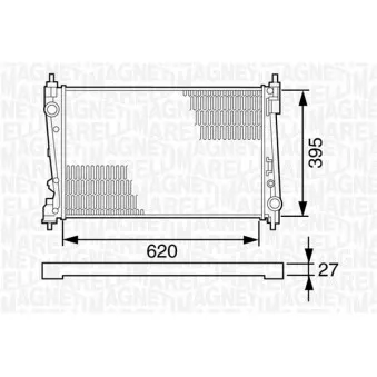 Radiateur, refroidissement du moteur MAGNETI MARELLI 350213124800
