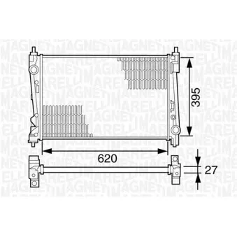 Radiateur, refroidissement du moteur MAGNETI MARELLI 350213125100
