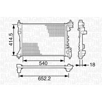 Radiateur, refroidissement du moteur MAGNETI MARELLI 350213125400