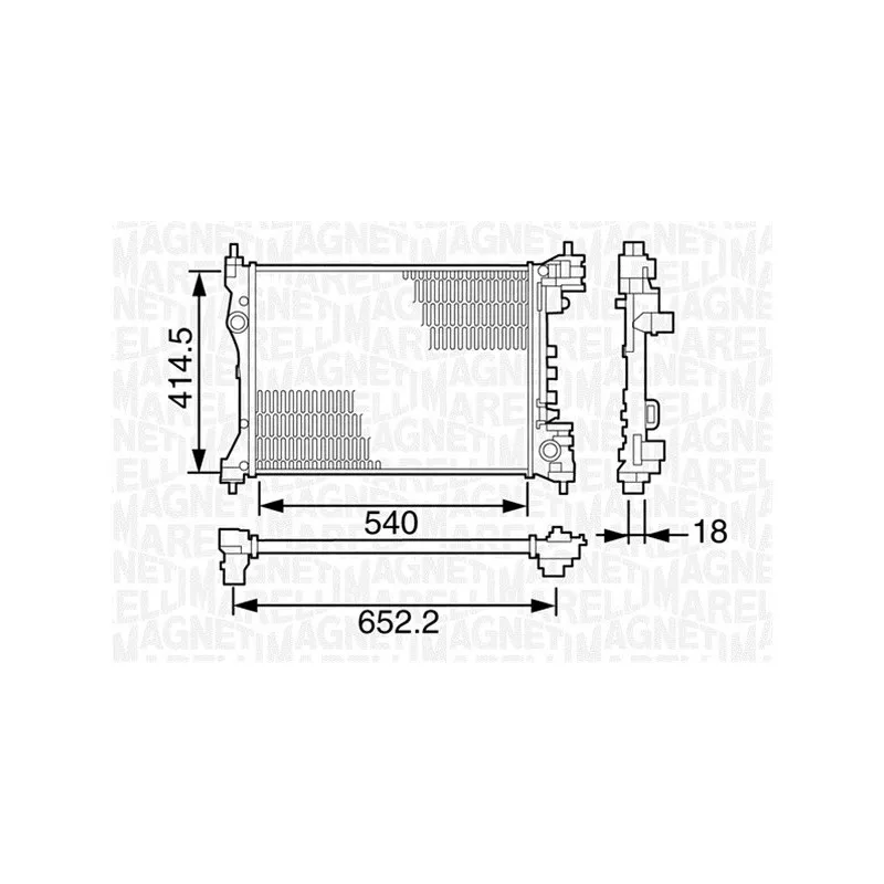Radiateur, refroidissement du moteur MAGNETI MARELLI 350213125400