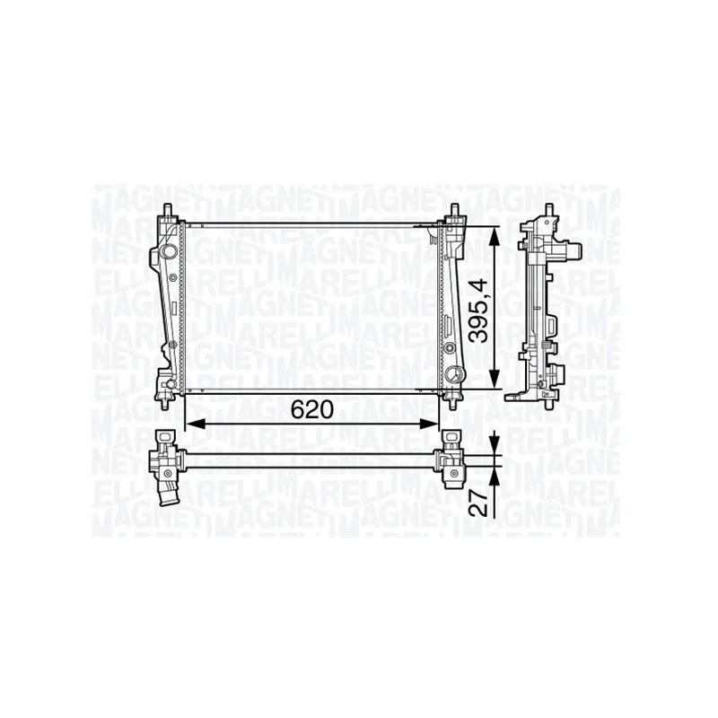 Radiateur, refroidissement du moteur MAGNETI MARELLI 350213131300