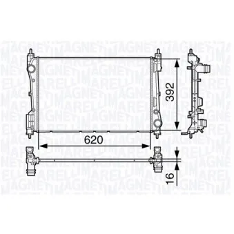 Radiateur, refroidissement du moteur MAGNETI MARELLI 350213131500