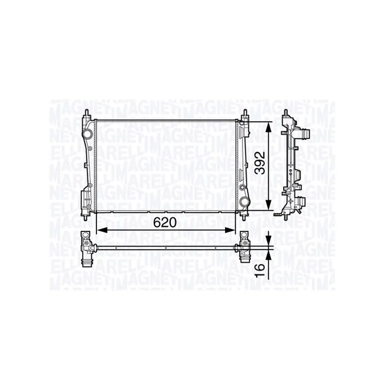 Radiateur, refroidissement du moteur MAGNETI MARELLI 350213131500