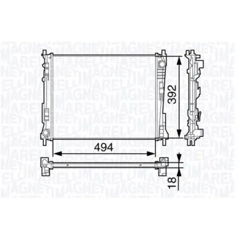 Radiateur, refroidissement du moteur MAGNETI MARELLI 350213132100