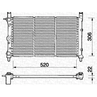Radiateur, refroidissement du moteur MAGNETI MARELLI 350213138000