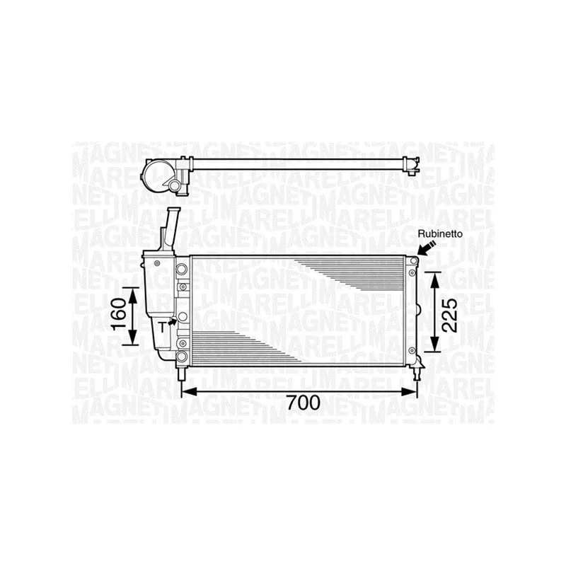 Radiateur, refroidissement du moteur MAGNETI MARELLI 350213161003
