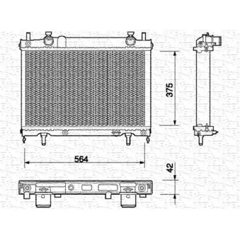 Radiateur, refroidissement du moteur MAGNETI MARELLI 350213165000