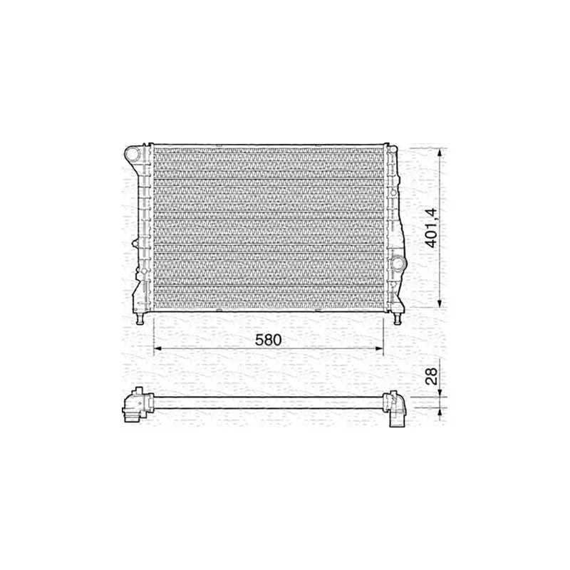 Radiateur, refroidissement du moteur MAGNETI MARELLI 350213193000
