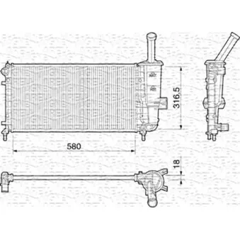 Radiateur, refroidissement du moteur MAGNETI MARELLI 350213195000