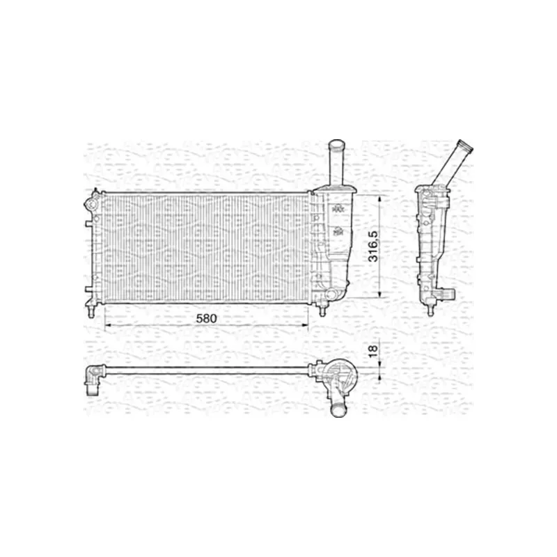 Radiateur, refroidissement du moteur MAGNETI MARELLI 350213196000