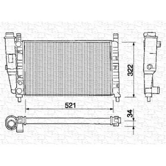 Radiateur, refroidissement du moteur MAGNETI MARELLI 350213225000