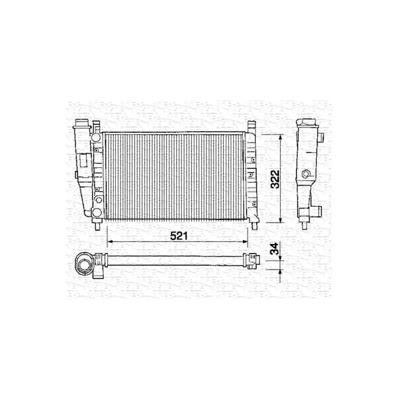 Radiateur, refroidissement du moteur MAGNETI MARELLI 350213225000