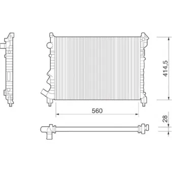 Radiateur, refroidissement du moteur MAGNETI MARELLI 350213254000