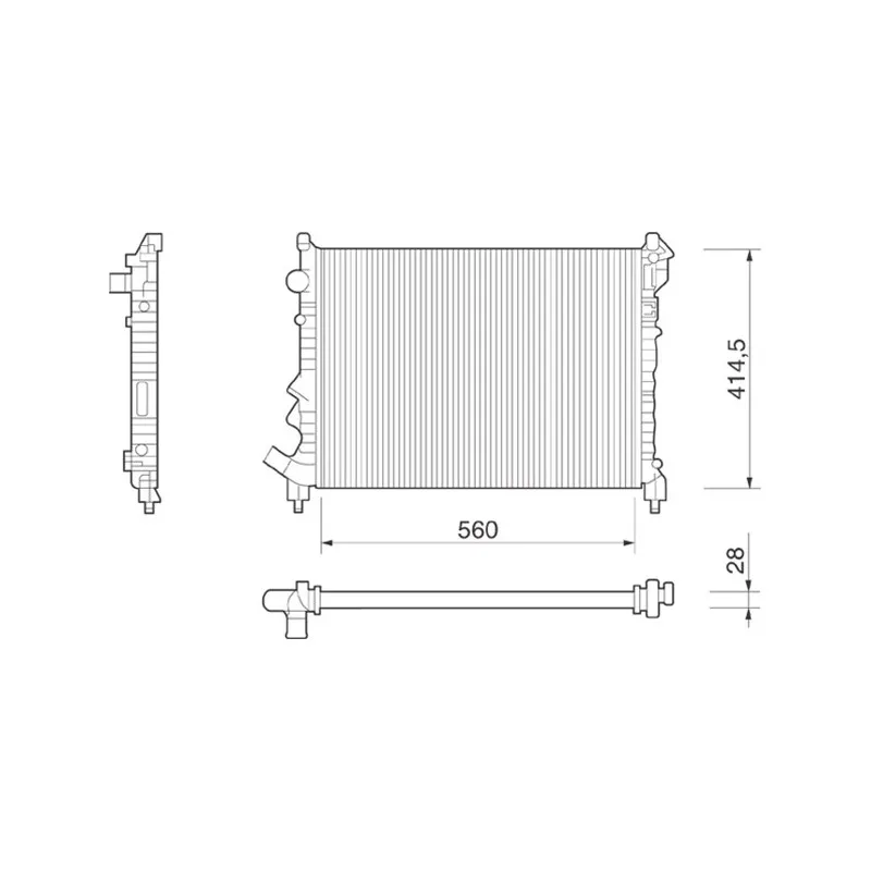 Radiateur, refroidissement du moteur MAGNETI MARELLI 350213254000