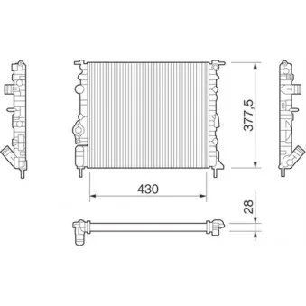 Radiateur, refroidissement du moteur MAGNETI MARELLI 350213261000