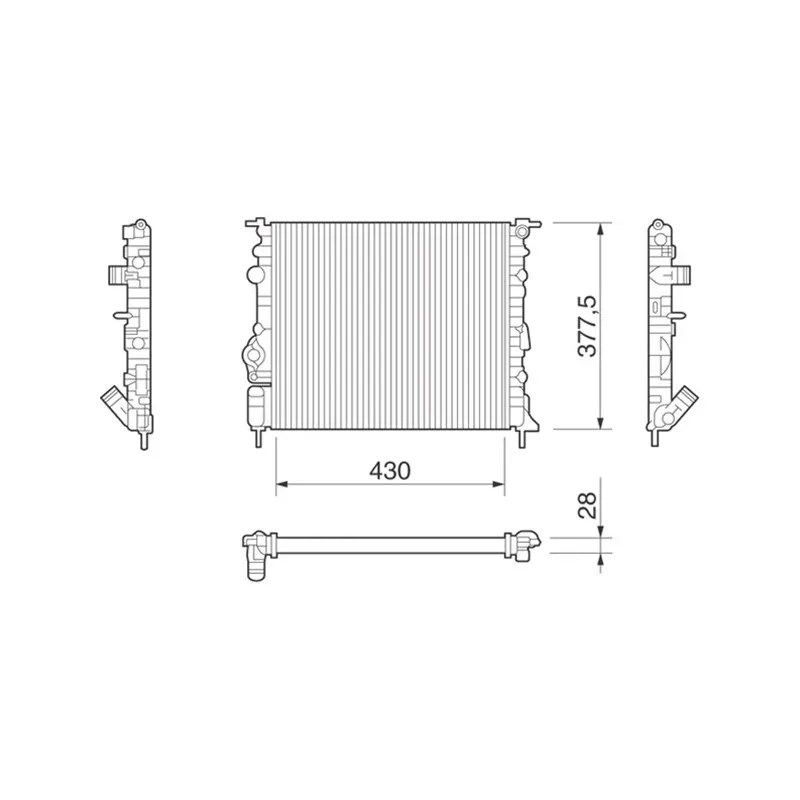 Radiateur, refroidissement du moteur MAGNETI MARELLI 350213261000