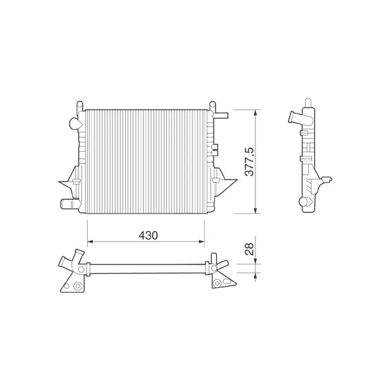 Radiateur, refroidissement du moteur MAGNETI MARELLI 350213265000