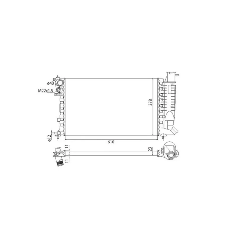 Radiateur, refroidissement du moteur MAGNETI MARELLI 350213311003