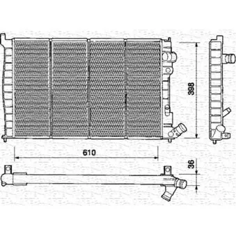Radiateur, refroidissement du moteur MAGNETI MARELLI 350213313000
