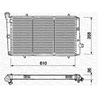 Radiateur, refroidissement du moteur MAGNETI MARELLI 350213338000