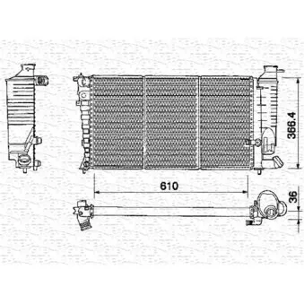 Radiateur, refroidissement du moteur MAGNETI MARELLI 350213376000
