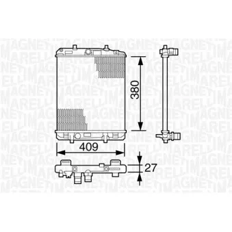 Radiateur, refroidissement du moteur MAGNETI MARELLI 350213387000