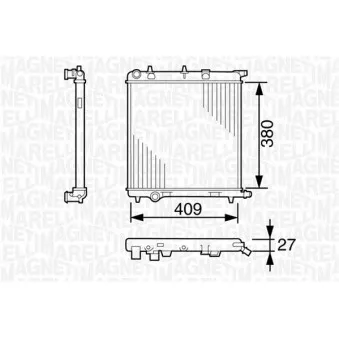 Radiateur, refroidissement du moteur MAGNETI MARELLI 350213389000