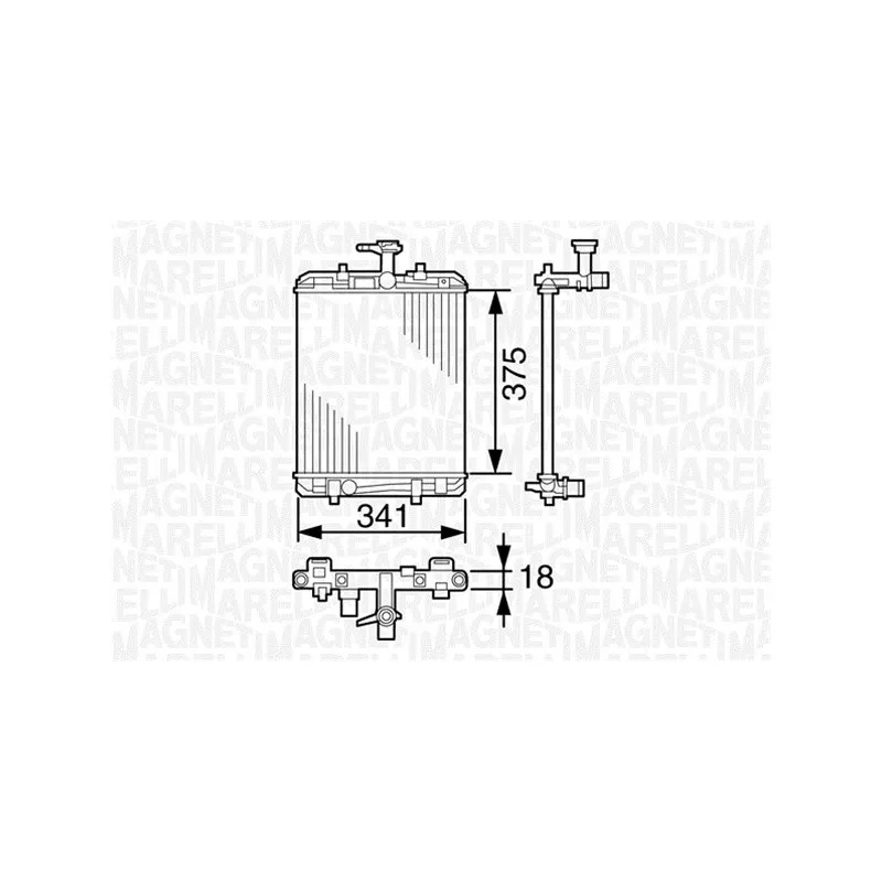 Radiateur, refroidissement du moteur MAGNETI MARELLI 350213390000