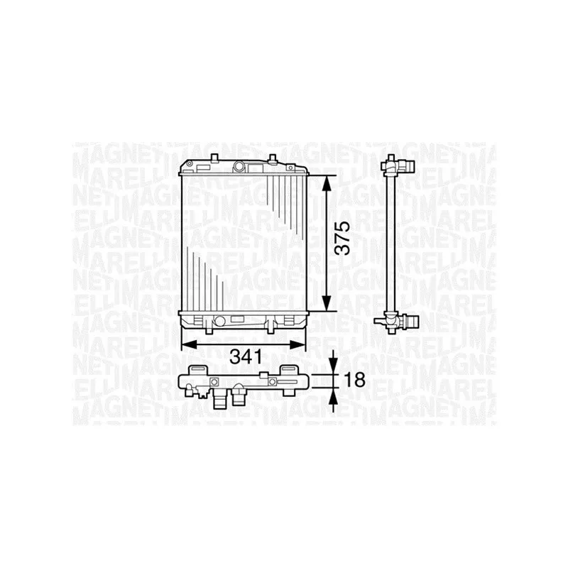 Radiateur, refroidissement du moteur MAGNETI MARELLI 350213391000