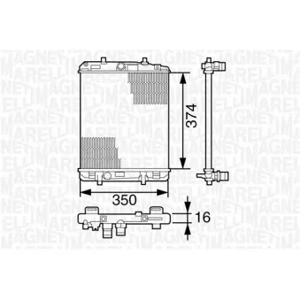 Radiateur, refroidissement du moteur MAGNETI MARELLI 350213393000