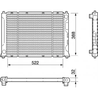 Radiateur, refroidissement du moteur MAGNETI MARELLI 350213414000